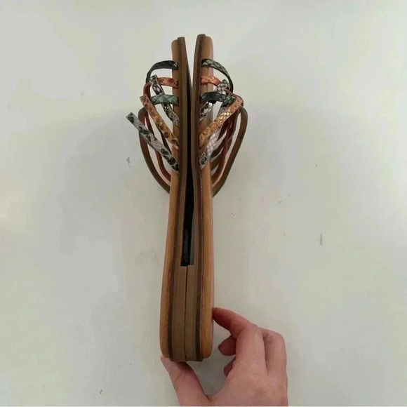 Madewell womens sandals size 9 multicolored snakeskin print leather slides - Picture 6 of 12